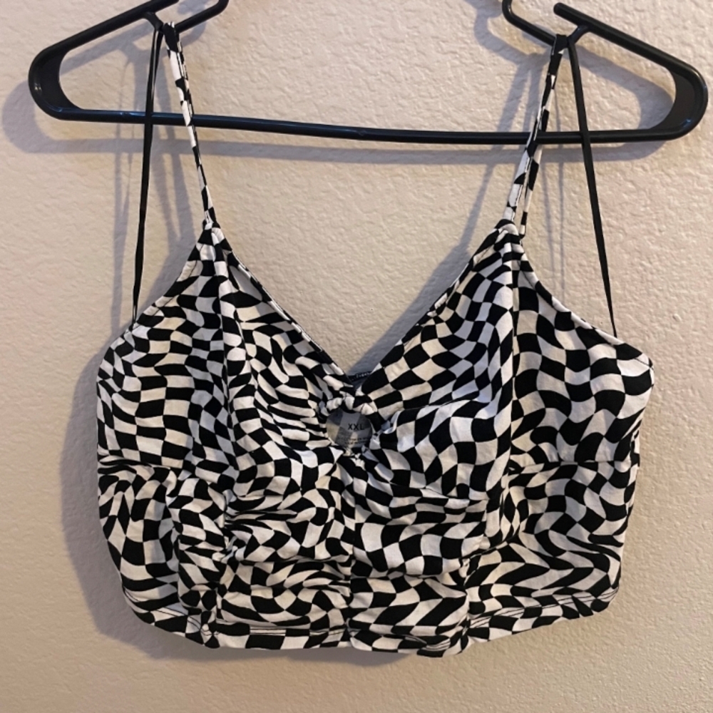 Checkered Cropped Camisole